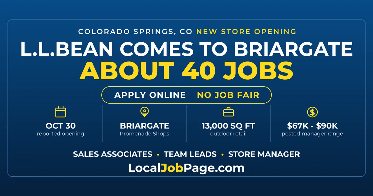 L.L.Bean Opens at Briargate: About 40 Colorado Springs Jobs